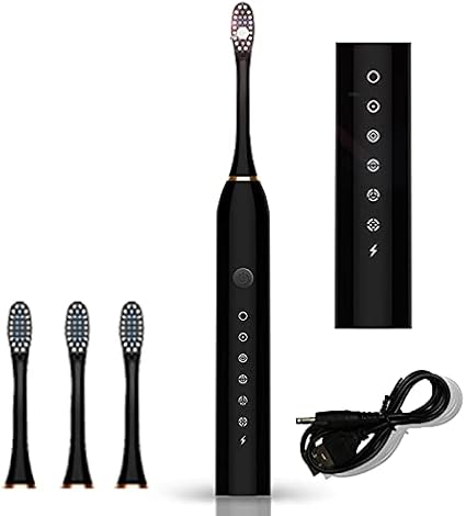 Escova de dentes elétrica sônica recarregável, ideal para adultos e crianças, 6 modos opcionais IPX7 USB Escova de dentes ultrassônica elétrica de carregamento rápido com temporizador integrado de 2