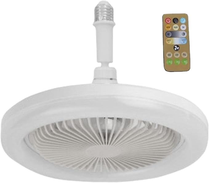 Smashing Luz LED com Ventilador | Teto com Controle Remoto | Regulável em 3 Cores, 3 Velocidades, Temporização, Ideal para Sala de Estudo