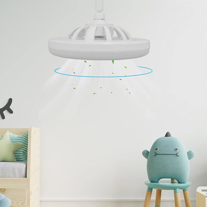 Smashing Luz LED com Ventilador | Teto com Controle Remoto | Regulável em 3 Cores, 3 Velocidades, Temporização, Ideal para Sala de Estudo