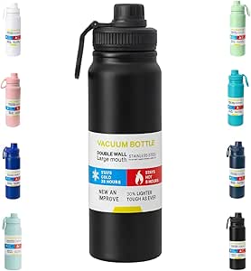Garrafa De Agua Termica Gelada 800ml Em Aço Inox Antivazamento Com Infusor Com Alça Agua Quente ou Fria Para Academia Treino Caminhada